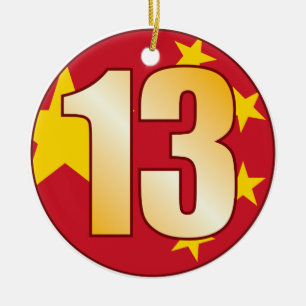 13 CHINA Gold Keramikornament