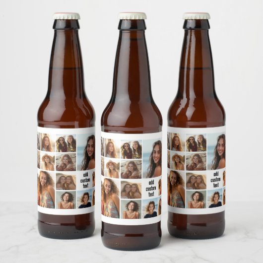 13 Collage Monogramm schwarz - Farbe bearbeiten Bierflaschenetikett (Flaschen)