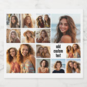 13 Collage Monogramm schwarz - Farbe bearbeiten Bierflaschenetikett (Einzelnes Label)