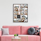 13 Collage Monogramm schwarz - Farbe bearbeiten Leinwanddruck (Insitu (Wohnzimmer))