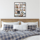 13 Collage Monogramm schwarz - Farbe bearbeiten Leinwanddruck (Insitu (Schlafzimmer))