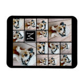 13 Collage Monogramm schwarz - Farbe bearbeiten Magnet (Horizontal)