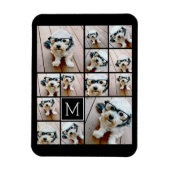 13 Collage Monogramm schwarz - Farbe bearbeiten Magnet (Vertikal)