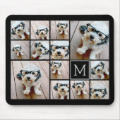 13 Collage Monogramm schwarz - Farbe bearbeiten Mousepad (Vorne)