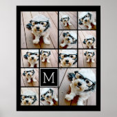 13 Collage Monogramm schwarz - Farbe bearbeiten Poster (Vorne)