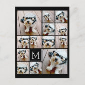 13 Collage Monogramm schwarz - Farbe bearbeiten Postkarte (Vorderseite)