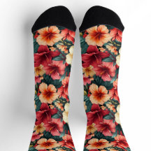 13 Crew-Socken mit Blumenmuster