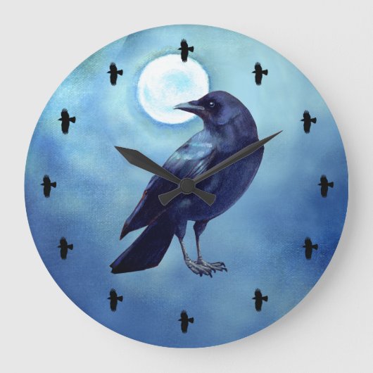13-Crows Blue Acrylic Wall Clock Große Wanduhr (Vorderseite)