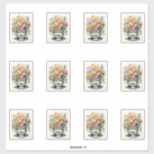 13 Cup der Blume Aufkleber (Blatt)