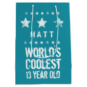 13. Das coolste 13 jährige aquamarine Z13 der Mittlere Geschenktüte (Rückseite)