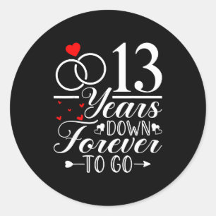 13 Down Forever Go 13. Runder Aufkleber