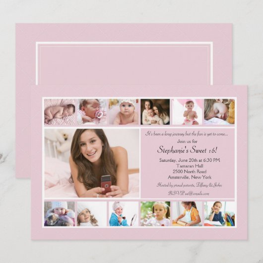 13 Einladung zur FotoCollage (Vorne/Hinten)