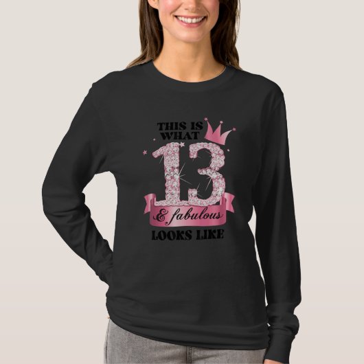 13 & Fabulous I Pink White Party Gruppe Candid Fot T-Shirt (Vorderseite)
