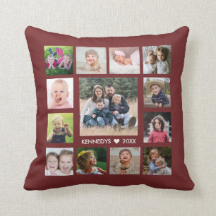 13 Familienfotocollage kreieren Ihr eigenes Burgun Kissen