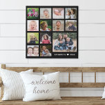 13 Familienfotocollage kreieren Ihr eigenes Schwar Künstlicher Leinwanddruck<br><div class="desc">Erstellen Sie Ihr eigenes Foto Collage Imitate verpackt Leinwand drucken mit 13 Ihrer Lieblingsbilder auf einem schwarzen Hintergrund.Personalisieren Sie mit Familienname und etablierten Datum.</div>