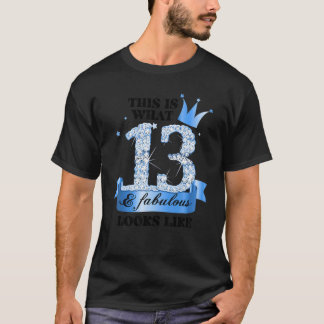 13 & Fantastisch I Blau Weiße Party-Gruppe Candid- T-Shirt