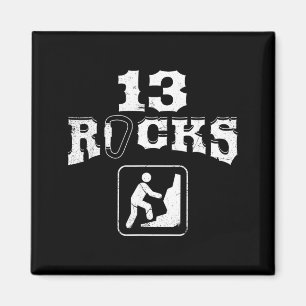 13 Felsen Klettern Dreizehn Jahre alte Geburtstags Magnet