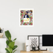 13 Foto-Collage Goldene Kappe Gratuliere Absolvent Poster (Heimbüro)