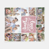 13 Foto Collage Liebe Sie Mama Rosa Fleecedecke (Vorderseite (Horizontal))