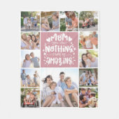 13 Foto Collage Mama Sie sind Phantastisch rosa Fleecedecke (Vorderseite)