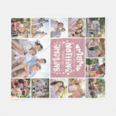 13 Foto Collage Mama Sie sind Phantastisch rosa Fleecedecke (Vorderseite (Horizontal))