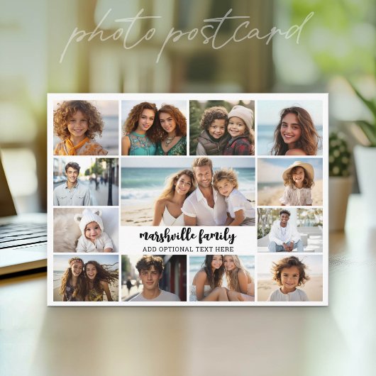 13 Foto-Collage Optional Text -- Familie - Postkarte