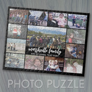 13 Foto-Collage Optionaler Text -- Familie - schwa Puzzle