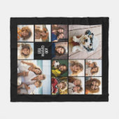 13 Foto-Collage-Raster - Benutzerdefinierter Text Fleecedecke (Vorderseite (Horizontal))