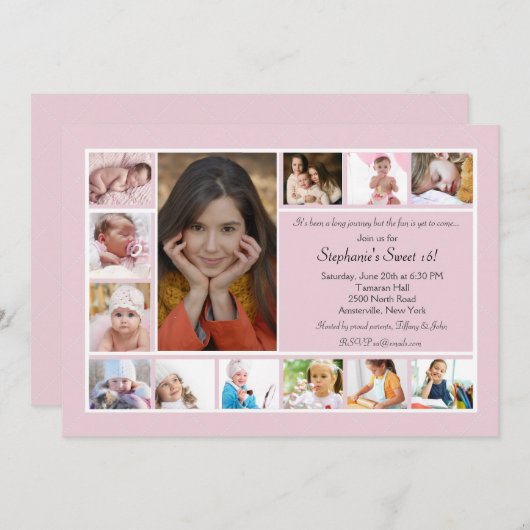 13 Foto-Collagen-vertikale Foto-Einladung Einladung (Vorne/Hinten)