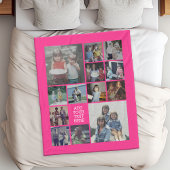 13 FotoCollage and Text - Kann Hot Pink bearbeiten Fleecedecke