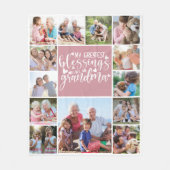 13 FotoCollage Oma Beste Segnungen Fleecedecke (Vorderseite)