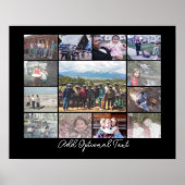 13 FotoCollage Optionaler Text — KANN Schwarz bear Poster (Vorne)