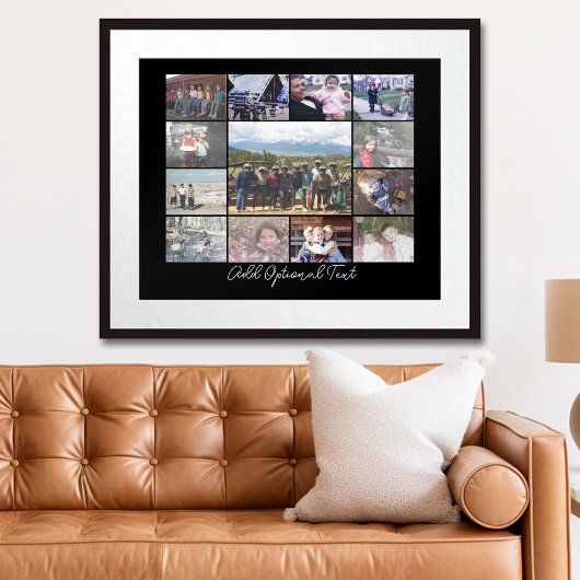 13 FotoCollage Optionaler Text — KANN Schwarz bear Poster