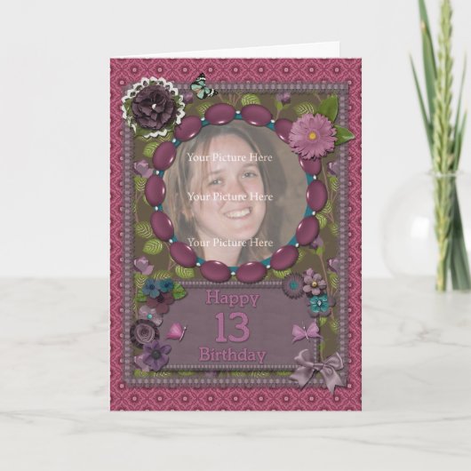 13. Fotokarte zum Geburtstag Karte (Vorderseite)