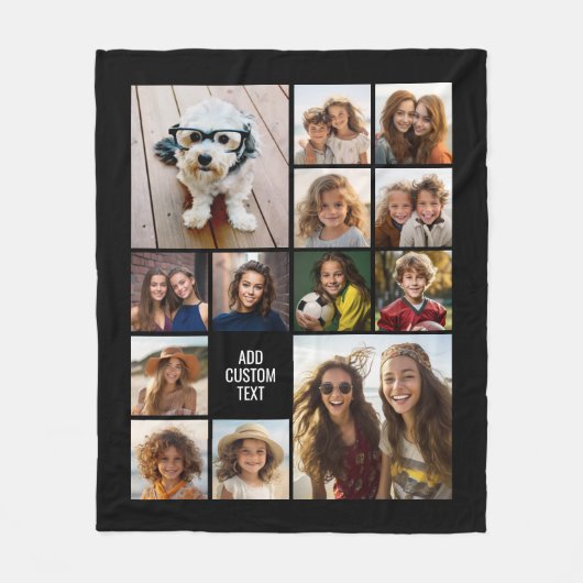 13 Fotomaterial Grid - Benutzerdefinierter Text ka Fleecedecke (Vorderseite)