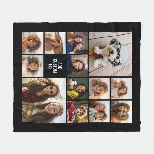 13 Fotomaterial Grid - Benutzerdefinierter Text ka Fleecedecke (Vorderseite (Horizontal))