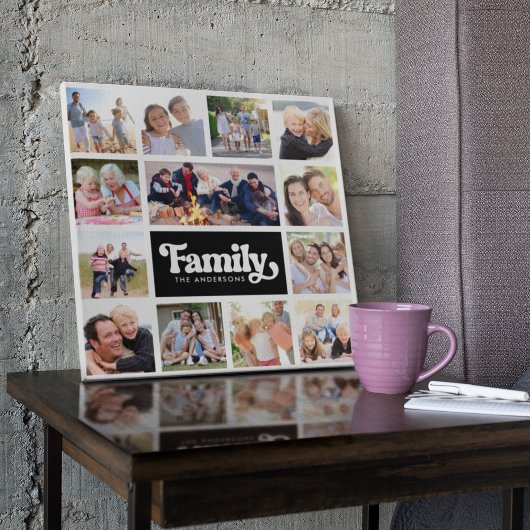 13 Fotos Collage Family Monogramm Leinwanddruck