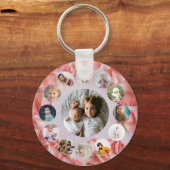 13 Fotos Collage Personalisiert Name rosy Schlüsselanhänger (Vorderseite)