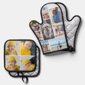 13 Fotovorlage Personalisiert Ofenhandschuh & Topflappen-Set (Vorderseite/Rückseite)