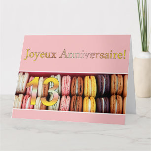 13. Französisch Geburtstag Macaron-Joyeux Annivers Karte