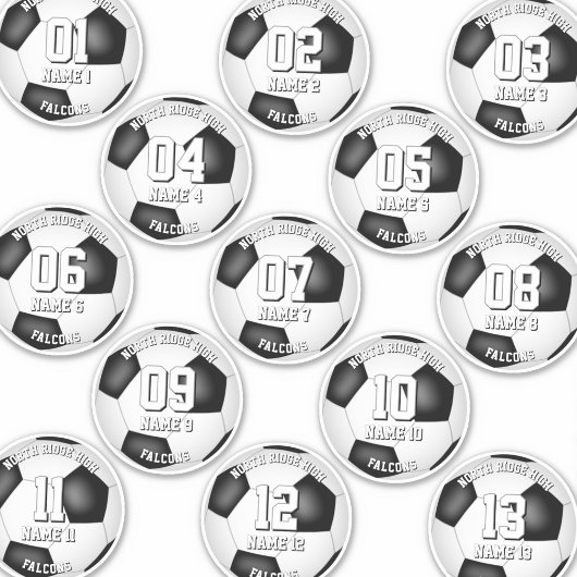 13 Fußballspieler personalisiert Aufkleber