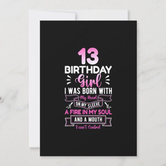 13. Geburtstag 13 Jahre Mädchen Funny Teenager Geb Einladung (Vorderseite)