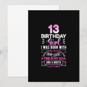 13. Geburtstag 13 Jahre Mädchen Funny Teenager Geb Einladung (Vorne/Hinten)