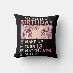 13. Geburtstag Anime 13 Jahre alter Anime Teen Kissen