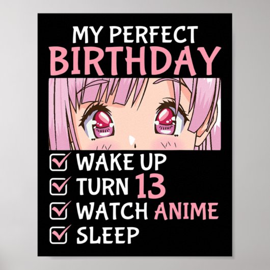 13. Geburtstag Anime 13 Jahre alter Anime Teen Poster (Vorne)