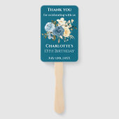 13. Geburtstag Aquamarine Foto Collage Blume Gelb Fächer (Rückseite)