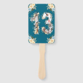 13. Geburtstag Aquamarine Foto Collage Blume Gelb Fächer (Vorderseite)