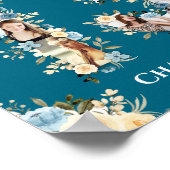 13. Geburtstag Aquamarine FotoCollage Gelbe Blume Poster (Ecke)