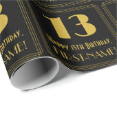 13. Geburtstag ~ Art Deco Inspiriert Look "13", Na Geschenkpapier (Rolleneckpunkt)