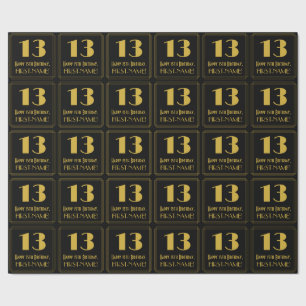 13. Geburtstag ~ Art Deco inspirierter Look "13", Geschenkpapier